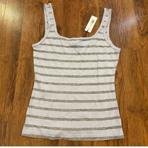Michael Stars Women’s Zabrina Cotton Striped Tank - Blue/Gray - Size Large - NWT